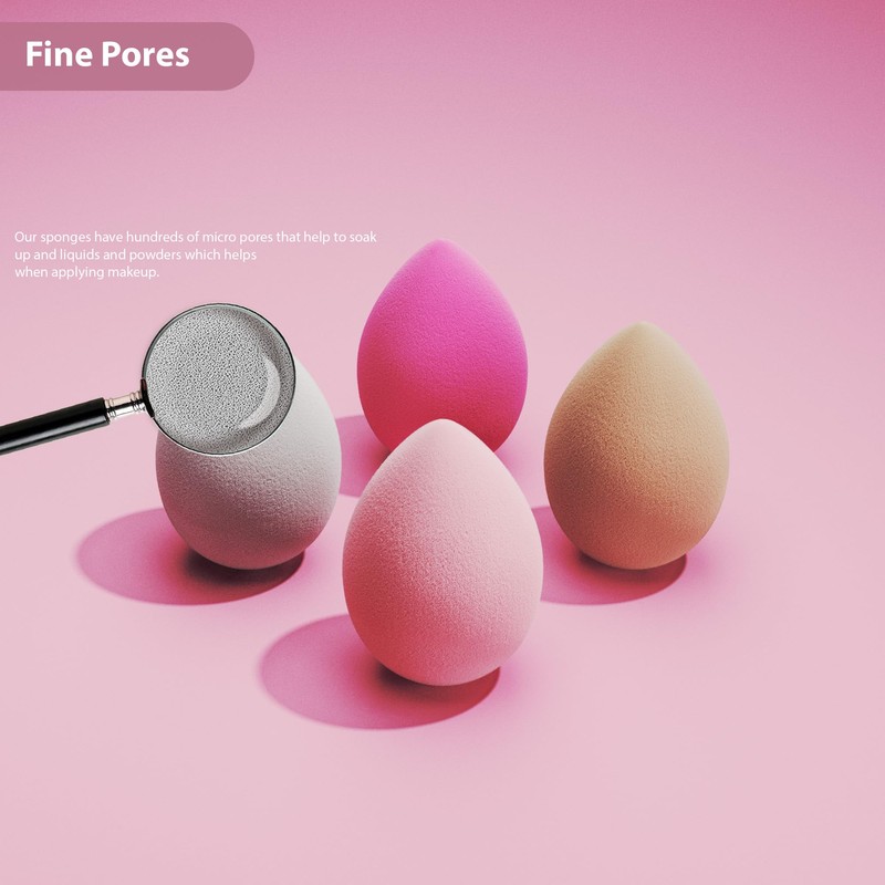 MUUK Makeup Sponge Blender 4 Pack Foundation Sponge Latex Free