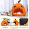 Cute Pumpkin Cat Bed for Indoor Cats, Halloween Pumpkin Cat