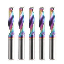 CNC Milling Cutter with Single Groove for Aluminium, 6 mm Shank, Single Flute End Mill, Spiral Mill Bit Solid Carbide with DLC Coating, 6 mm Cutting Diameter End Mill, Solid Carbide End Mill, Pack of