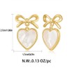 FAUTHENTICUTE Gold Heart Earrings For Women Gold Ribbon Bow Top