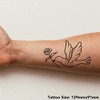 'Flying Dove With Flower' Temporary Tattoo - Water Resistant, Skin-Safe,