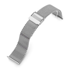 MiLTAT 19 mm Quick Release Tapered Milanese Mesh Watch Strap Brushed, silver, Classic