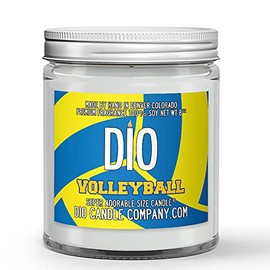 Volleyball Candle (8oz) Leather Ball and Gymnasium Scented Soy