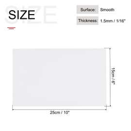 QUARKZMAN ABS Plastic Panel 10 Inches x 6 Inches x 0.06 Inches ABS Styrene Panels for Building Models DIY Craft Panel White