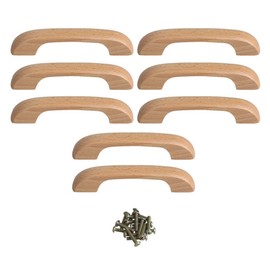 8PCS Wood Drawer Knobs Pulls Handles - Kitchen Cabinets Furniture Dresser Wardrobe Cupboard Drawer Knobs Pulls Handles (Hole-to-Hole Distance:9.6cm)