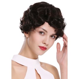 WIG ME UP - LD501-4BH33 Women's Wig Short 20s Swing Charleston Wave Wavy Parting Brown Mix