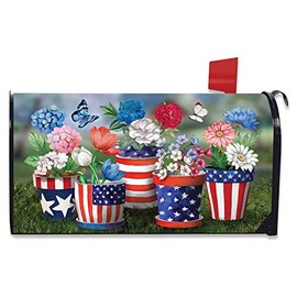 Briarwood Lane America in Bloom Summer Magnetic Mailbox Cover Patriotic Standard