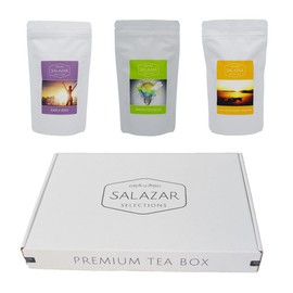 Salazar Premium Tea Box | 3 Exclusive Tea Types | Gift Box | Energy, Relaxation, Concentration | Green Tea, Ginger, Rose Petals