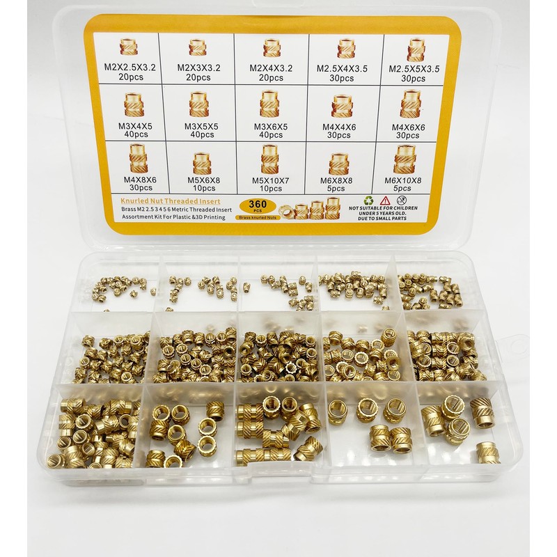 ERHT 3D Printing Brass Nuts Threaded Inserts M2 M2.5 M3