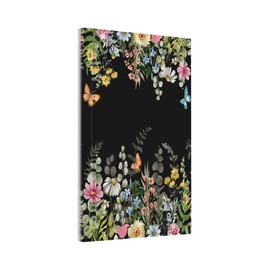 Lhdlnn Colorful Floral Flower Butterfly Single Blank Light Switch Cover Decorative No Device Black Wall Plate Electrical Faceplate for Kitchen Bathroom Bedroom 5" x 3"