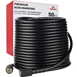 YAMATIC YAMATIC Kink Resistant Pressure Washer Hose 50FT 1/4" M22 Brass Fitting Power Washer Hose Replacement for Ryobi, Troy Bilt, Greenworks, CRAFTSMAN Most Brand Power Washer, 3200 PSI