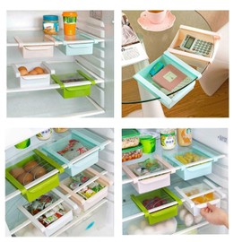 Copper Top - 2 Pcs Retractable Drawer Organizer For Fridge, Refrigerator Storage Organizer Keep Tidy Shelf Organiser for Vegetables and Fruits (2Pcs Gift pack)