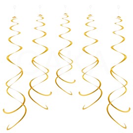 Hanging Swirl Decorations Gold Pack of 30,Plastic Swirl Party Decorations for Ceiling Decorations,Hanging Decorations Whirls Party Supplies for Wedding Shower Birthday Party Table Decor