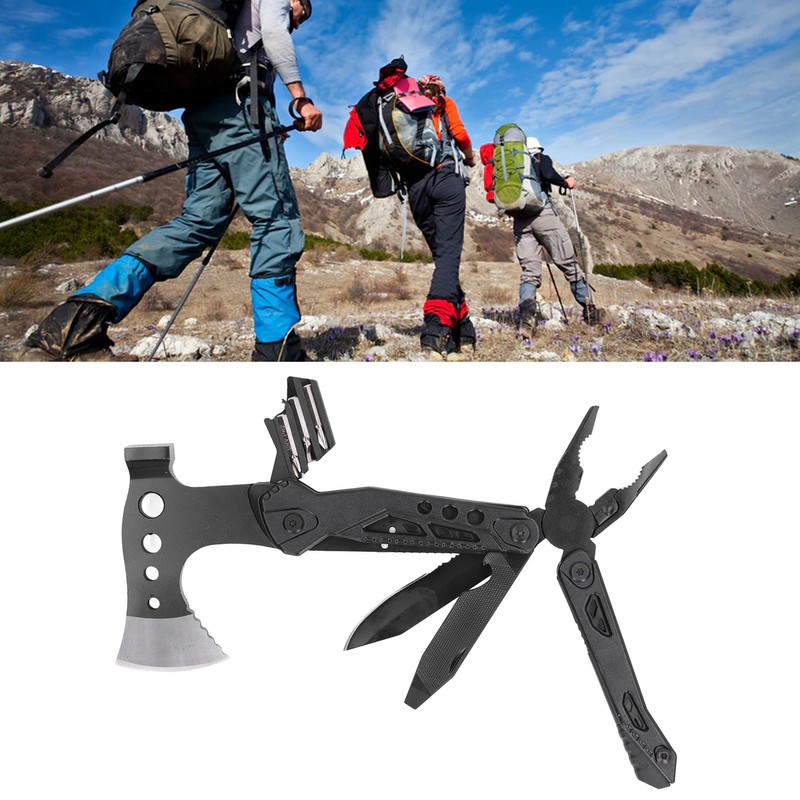 Pocket Size Multitool Foldable Axe Hammer Knife Pliers Stainless Steel