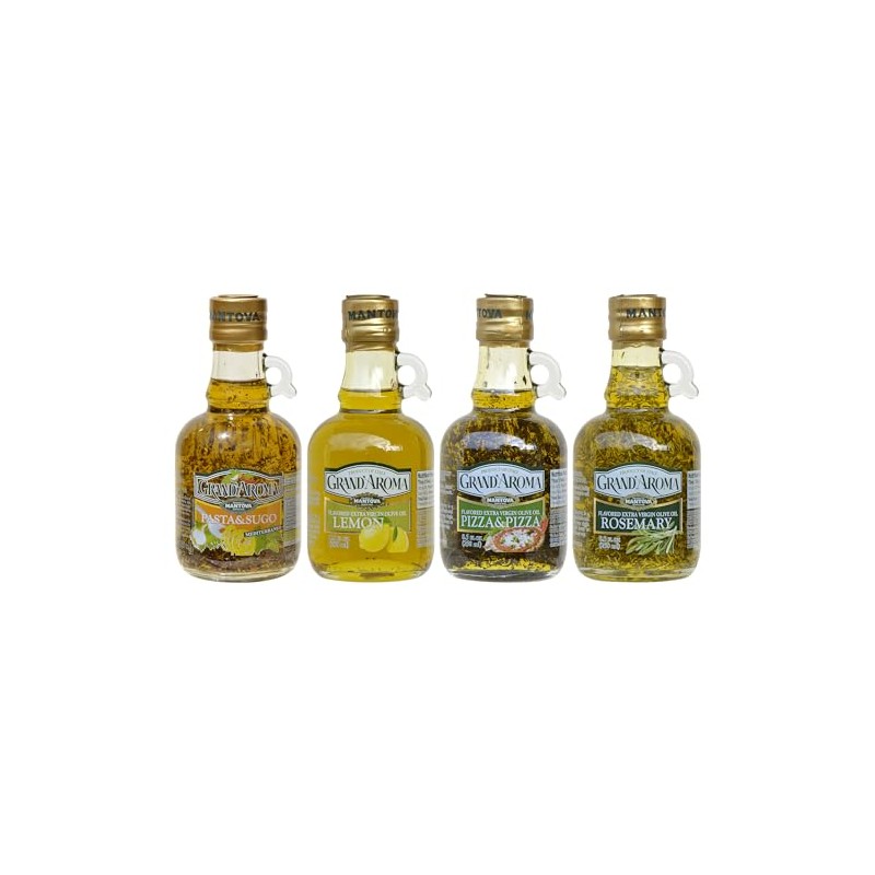 Mantova Grand'Aroma Flavored Extra Virgin Olive Oils, Variety Gift Set,