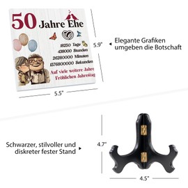 50th Anniversary Gift for Him Her, Golden Wedding Gifts Decorations Made of Acrylic, Gifts for Golden Wedding, 50th Anniversary Gift, Golden Wedding Gift, 50th Wedding Anniversary Gifts