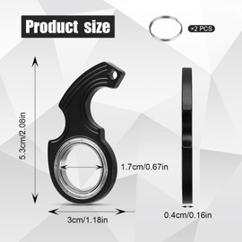 2pcs Key Chain Spinner Fidget Toy, Portable Finger Spinning Keychain with 2pcs Key Ring Funny Key Holder Toys for Adults Teens Finger Exercising (Black)