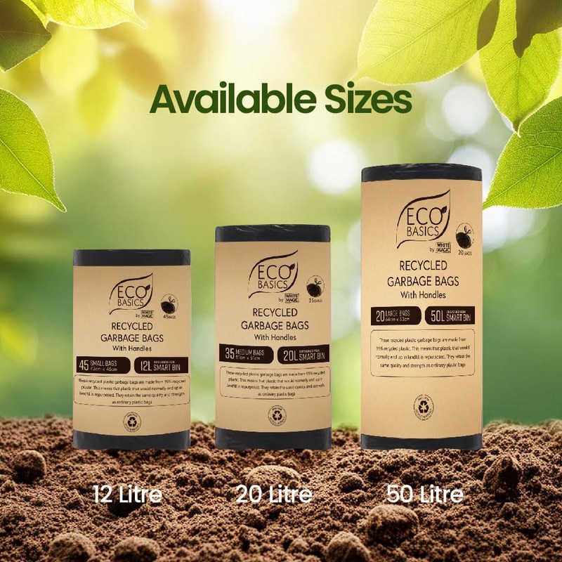 White Magic Eco Basics Degradable Garbage Bags 12 litre Capacity,