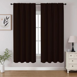 CUCRAF Chocolate Blackout Curtains 52X54 Pack Of 2 Thermal Insulated Noise Reducing