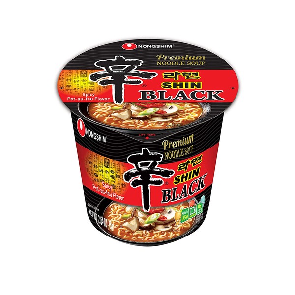 Nongshim Shin Black Noodle Soup, Spicy, 3.50 Ounce (Pack of 6)