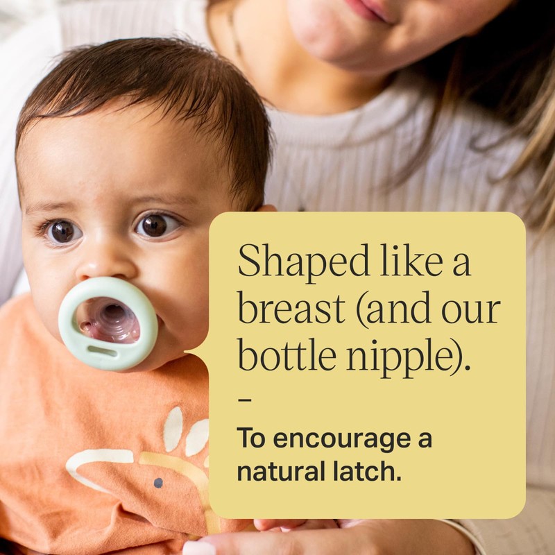 Tommee Tippee Breast-Like Pacifier, 0-6 Months, Symmetrical Design, Natural Breast-Like