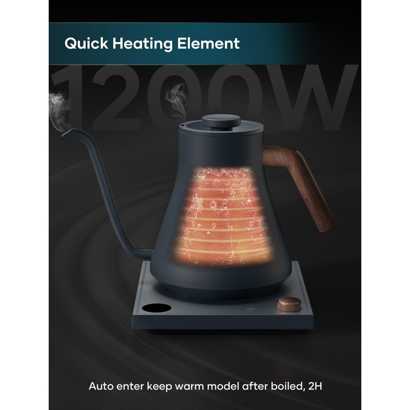 INTASTING Electric Kettles, Gooseneck Electric Kettle, ±1℉ Temperature Control, Stainless