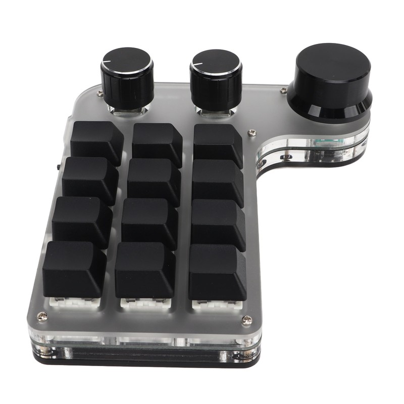 Programmable Keyboard with RGB 3 Knob 12 Keys 2.4G USB