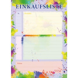 PRICARO Splash Magnetic Shopping List Colourful A6 25 Sheets (Pack of 5)