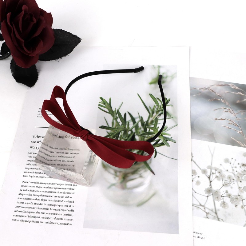 Ondder 1 Pack Red Bow Headband for Women