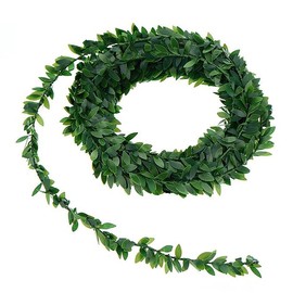 7.5 M 295 inch Garland Foliage Green Leaves Artificial Wreath Fake Vine for Wedding Party Wall Crafts Home Decor (Green)
