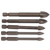 5Pcs Cross Tile Drill Bit Carbide Hex Shank Drills Bits