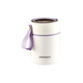 YRPOMJV Insulated Food Jar with Spoon, 17 oz Thermo Hot Food Lunch Container for Hot and Cold, Soup Thermo Wide Mouth Lunch Thermo, Stainless Steel Food Jar, Leak Proof Food Thermo (Purple)