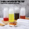 Dingion 8 Pcs 3 Hole Squeeze Bottles 16 oz Plastic