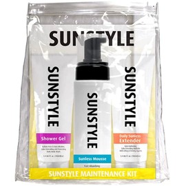 Sunstyle Sunless Daily Maintenance Self Tanner Kit | Bronzing Self Tanner Mousse, Daily Sunless Tan Extender, Color Enhancing Shower Gel, Applicator Blending Mitt