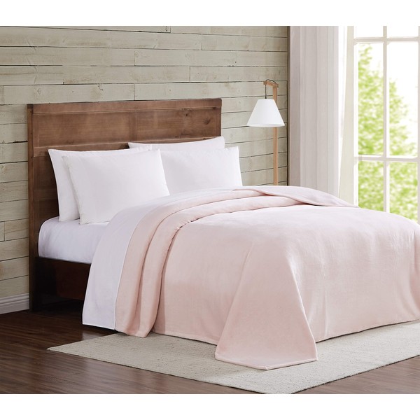 Truly Soft Velvet Plush Twin XL Blanket in Blush