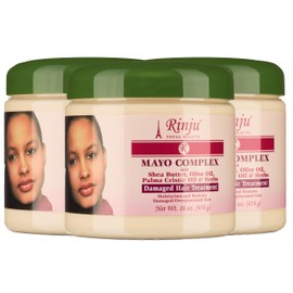 Rinju Mayo Complex 16oz (3 jars) - Protein Hair Cream - Deep Conditioning Hair Treatment - Repairs & Nourishes Dry, Damaged Hair