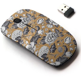 2.4G Wireless Mouse with Cute Pattern Design for All Laptops and Desktops with Nano Receiver - Beautiful Vintage Floral