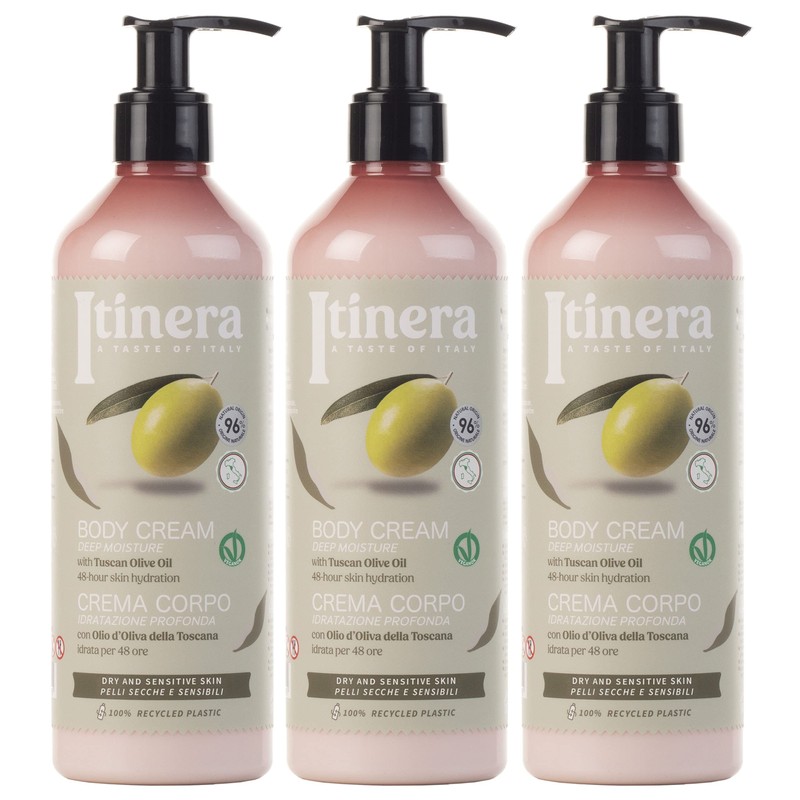 Itinera Moisturising Body Cream with Tuscan olive oil, 96% natural