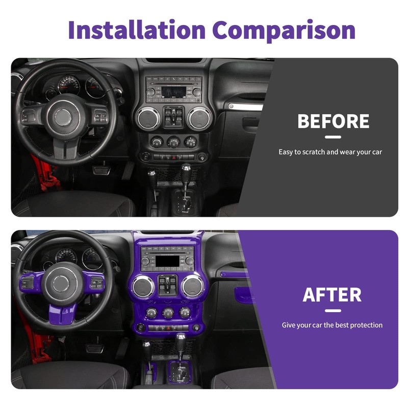 SQQP 10PCS Full Set Interior Trim Kit for 2011-2018 Jeep