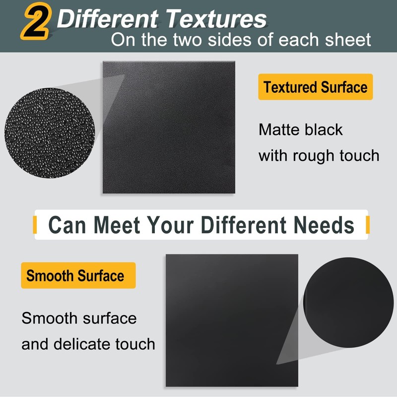 Kinlink Black ABS Plastic Sheet 8" x 12"x 0.06" Flexible