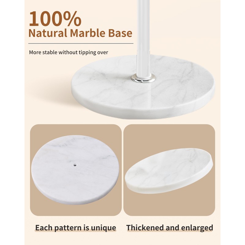 ZIECUKU Metal Coat Rack with Natural Marble Base, Coat Rack
