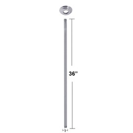 Westbrass 1/2" IPS x 36" Ceiling Mounted Shower Arm with Flange, Polished Chrome, D3636A-26