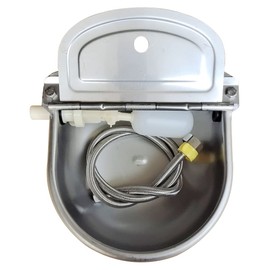 304 Stainless Steel Automatic Livestock Waterer with Float Valve and 39 inch Water Hose(one end 3/4''), Automatic Animal Water Bowl for Dogs,Horse,Calf,Chicken,Goat, Livestock Horse Waterer Dispenser