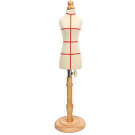 Female Tailor's Dummy, Adjustable Female Dress Model, Beech Wood Mannequin Body Torso with Sturdy Wooden Base for Dress Jewellery Presentation, Clothing Presentation
