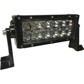 TIGERLIGHTS 12V-24V 8 Inch Double Row LED Light Bar - 3 Amps, 36 Wattage, 3 1/2 Inch Width, 3 Inch inch Depth, 2650 Lumens - 3 Watt High Intensity Bulbs - Poly Carbonate Lens - Flood Off-Road Light