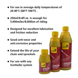 Scottoiler - Scottoil Chain Oil for Motorcycle, 250 ml High Temperature Red