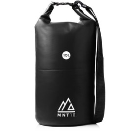 MNT10 Dry Bag with Carry Strap I Dry Bags Waterproof in 10 L or 20 L I Waterproof Bag for Travel, Outdoor and Camping I Duffel Bag Robust and Durable, black, Pack sack