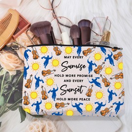 MEIKIUP Sunset Quotes Sayings Fiddler Roof Musical Inspired Makeup Bag Broadway Musical Theater Canvas Bag (roof sunrise bag)