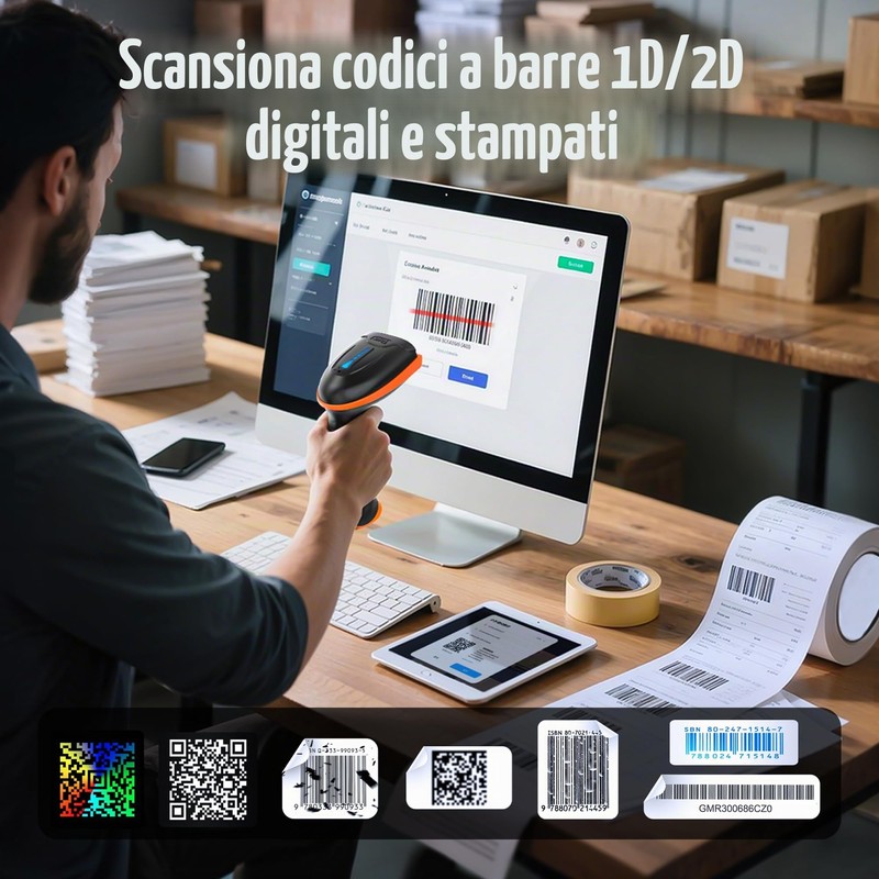 Tera 2D QR Lettore di Codici a Barre Senza Fili