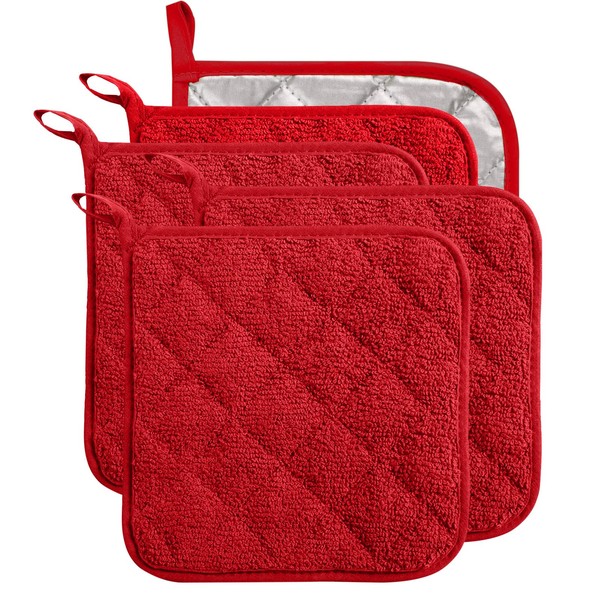 5Pcs Terry Cloth Pot Holders for Kitchen Heat Resistant, 7